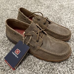 Twisted X Women's WDM0003 Driving Mocs Boat Shoes Leather Brown - Size 10M - NWT